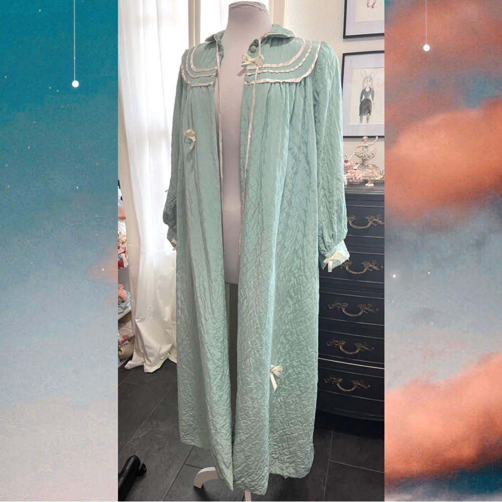 Voux Luxe x Selkie 💗 vintage rework bed jacket satin trench duster coat robe - Picture 3 of 11
